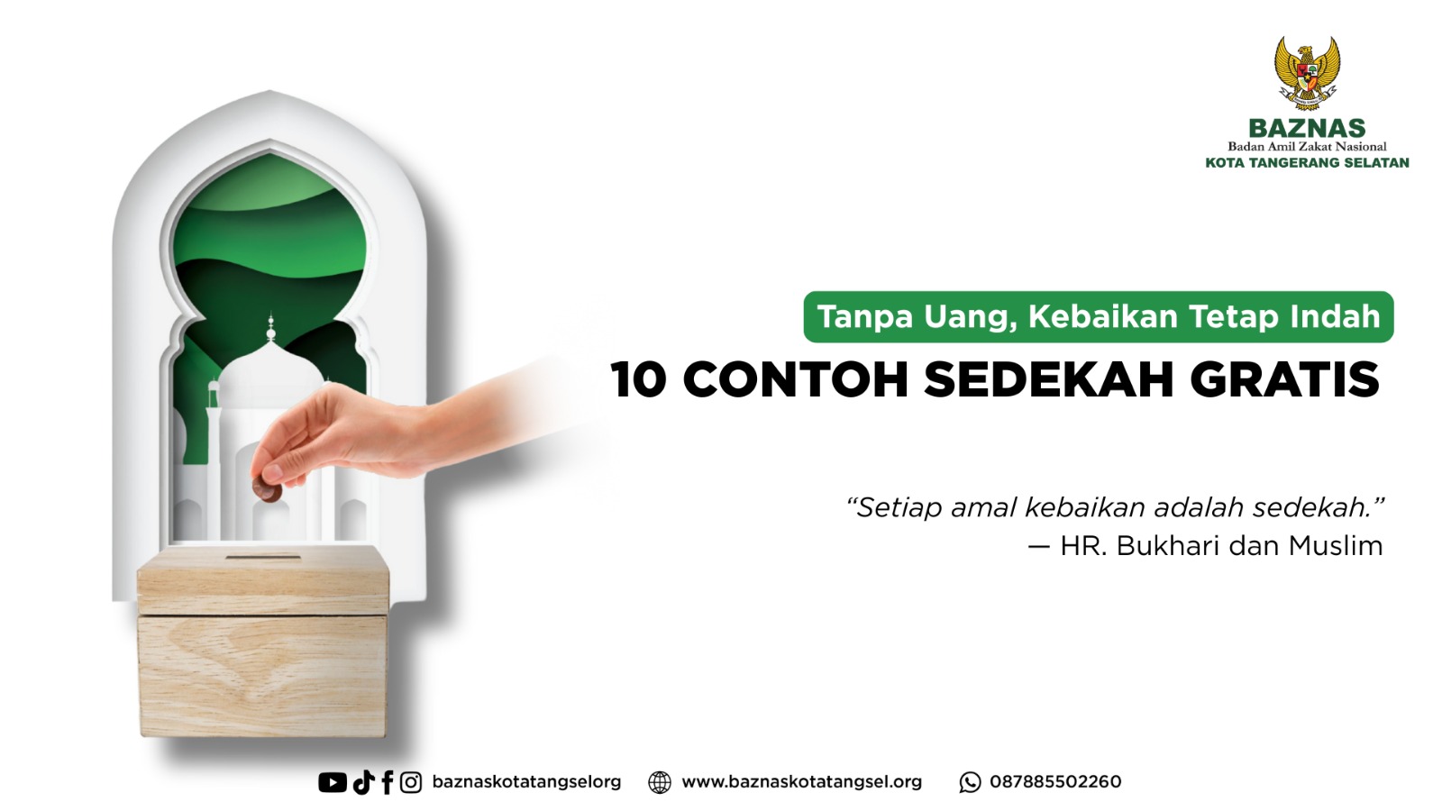 10 Contoh Sedekah Gratis Tanpa Uang