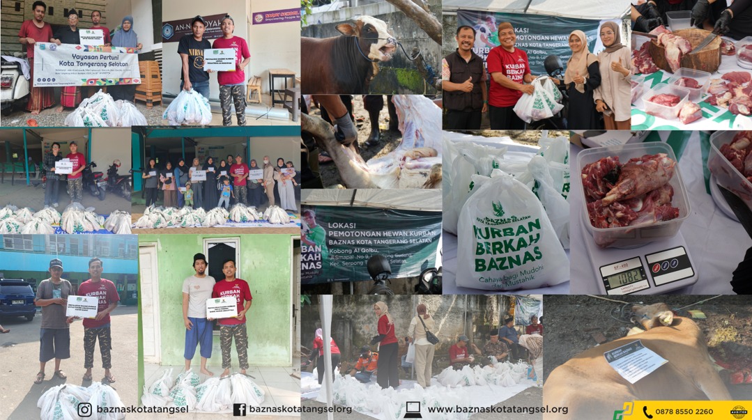KURBAN BERKAH, AMANAH TERJAGA: 562 KANTONG DAGING TELAH TERDISTRIBUSI OLEH BAZNAS KOTA TANGERANG SELATAN