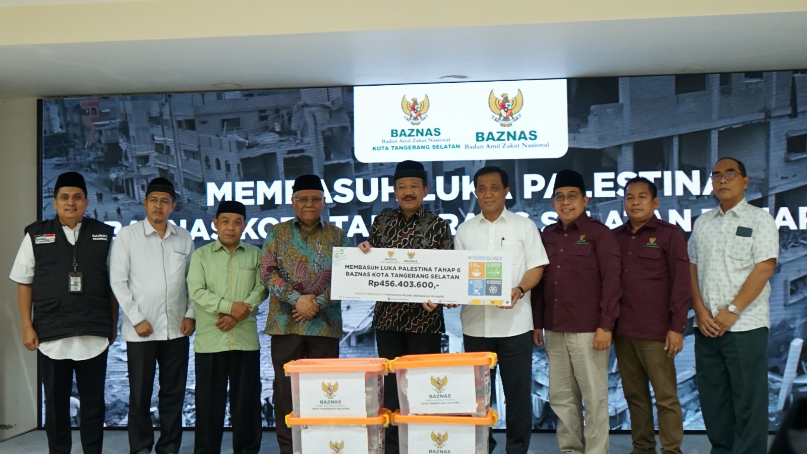 Wujud Solidaritas Masyarakat Tangsel, Baznas Kota Tangsel Penyerahan Donasi Membasuh Luka Palestina Tahap Keenam