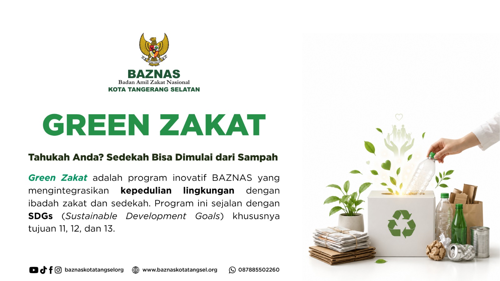 GREEN ZAKAT : TAHUKAH ANDA SEDEKAH BISA DIMULAI DARI SAMPAH?